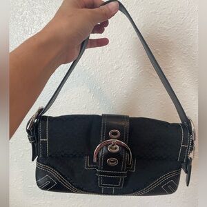 Coach black signature canvas bag